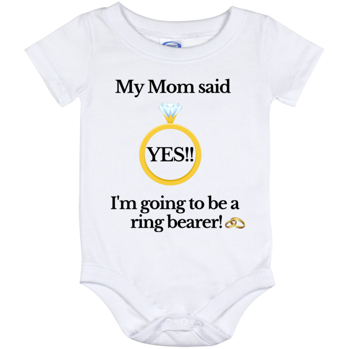 yes mom ring bearer white Baby Onesie 12 Month
