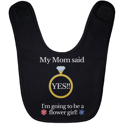 yes mom flower girl black Baby Bib