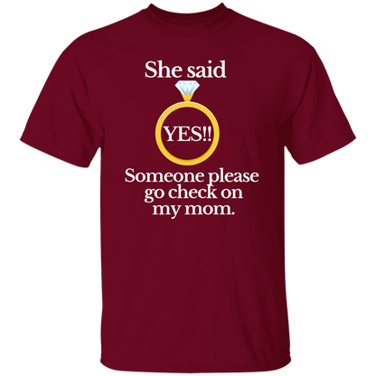 Yes check on mom black T-Shirt