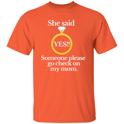 Yes check on mom black T-Shirt