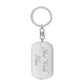 Graphic Dog Tag Keychain Graduation Gift - Gray