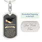 Graphic Dog Tag Keychain Graduation Gift - Gray