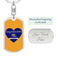 Graphic Dog Tag Keychain Graduation Gift - Heart Design