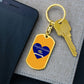 Graphic Dog Tag Keychain Graduation Gift - Heart Design
