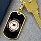 Graphic Dog Tag Keychain Graduation Gift - black