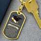 Graphic Dog Tag Keychain Graduation Gift - Gray