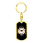 Graphic Dog Tag Keychain Graduation Gift - black
