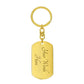 Graphic Dog Tag Keychain Graduation Gift - Gray