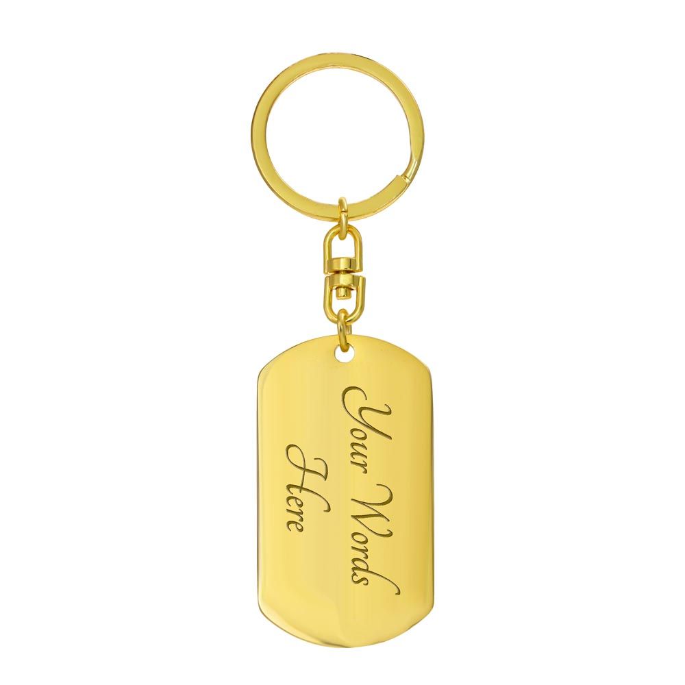 Graphic Dog Tag Keychain Graduation Gift - Gray