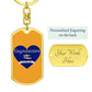 Graphic Dog Tag Keychain Graduation Gift - Heart Design