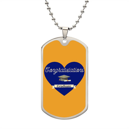 Luxury Military Chain Dog Tag Graduation Gift - Heart
