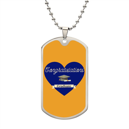 Luxury Military Chain Dog Tag Graduation Gift - Heart