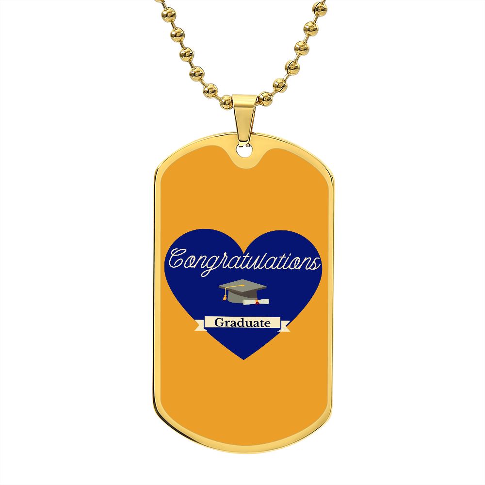 Luxury Military Chain Dog Tag Graduation Gift - Heart