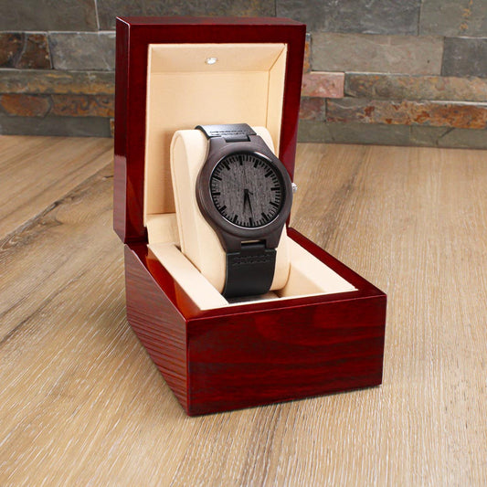 mens engraved wooden watch graduation gift