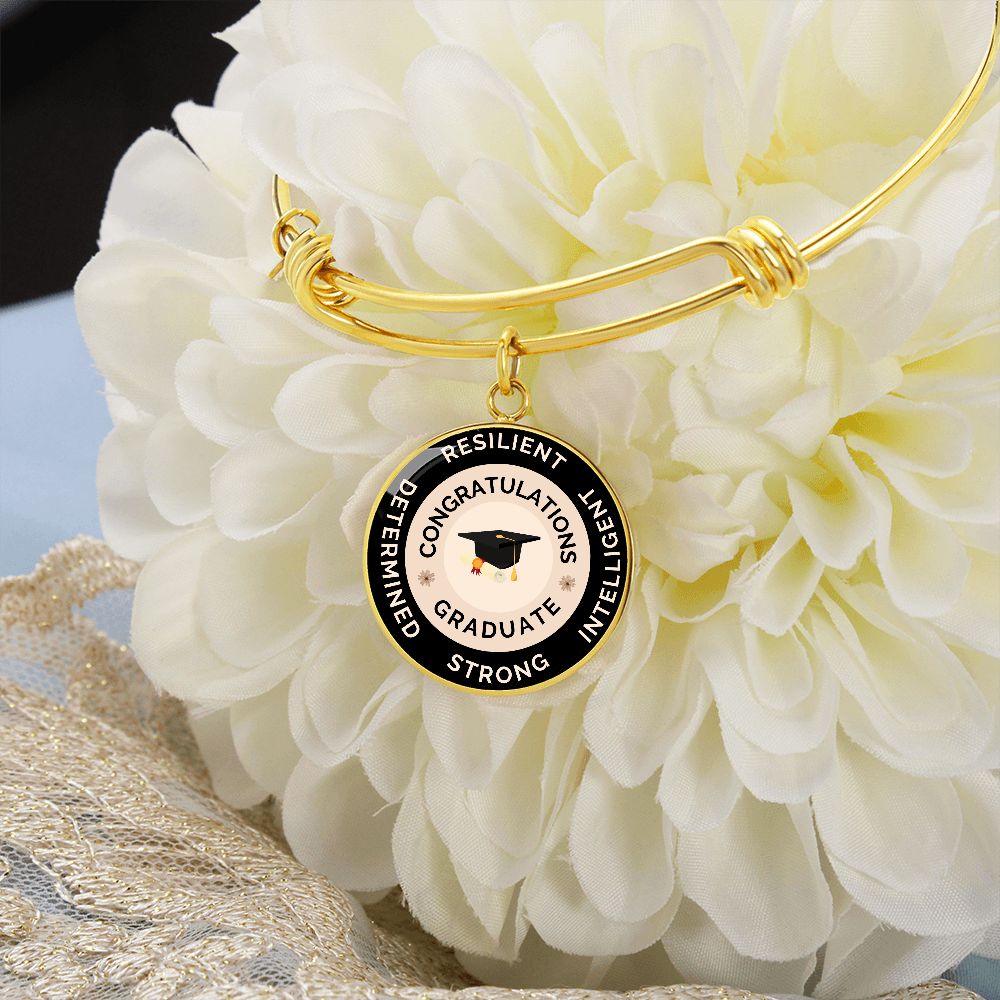 Circle Pendant Luxury Bangle Graduation Gift