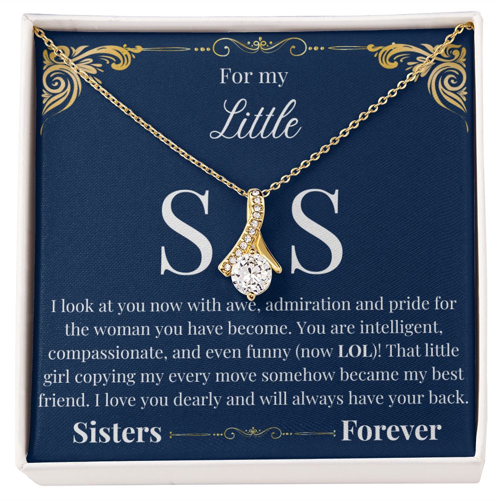 Alluring Beauty Necklace - with Little Sis Message Card (Blue)