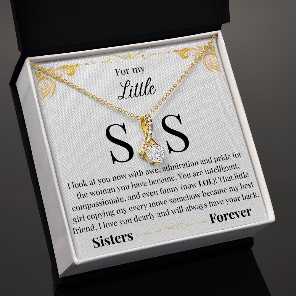 Alluring Beauty Necklace - with Little Sis Message card (White)
