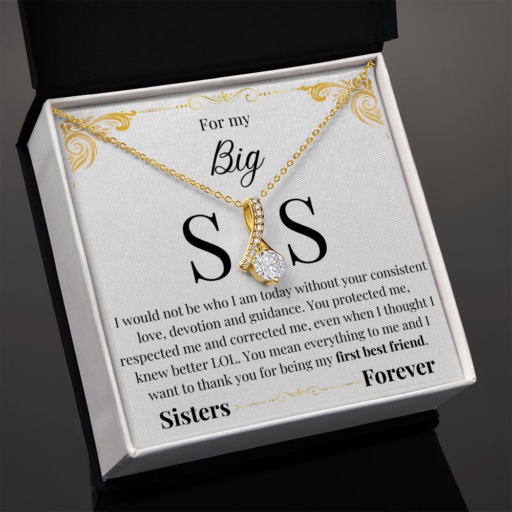Alluring Beauty Necklace Big Sis - White message card
