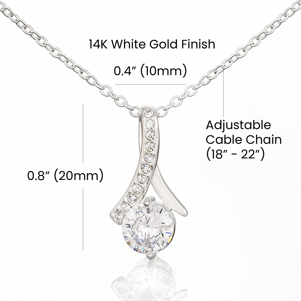Alluring Beauty Necklace - with Little Sis Message card (White)