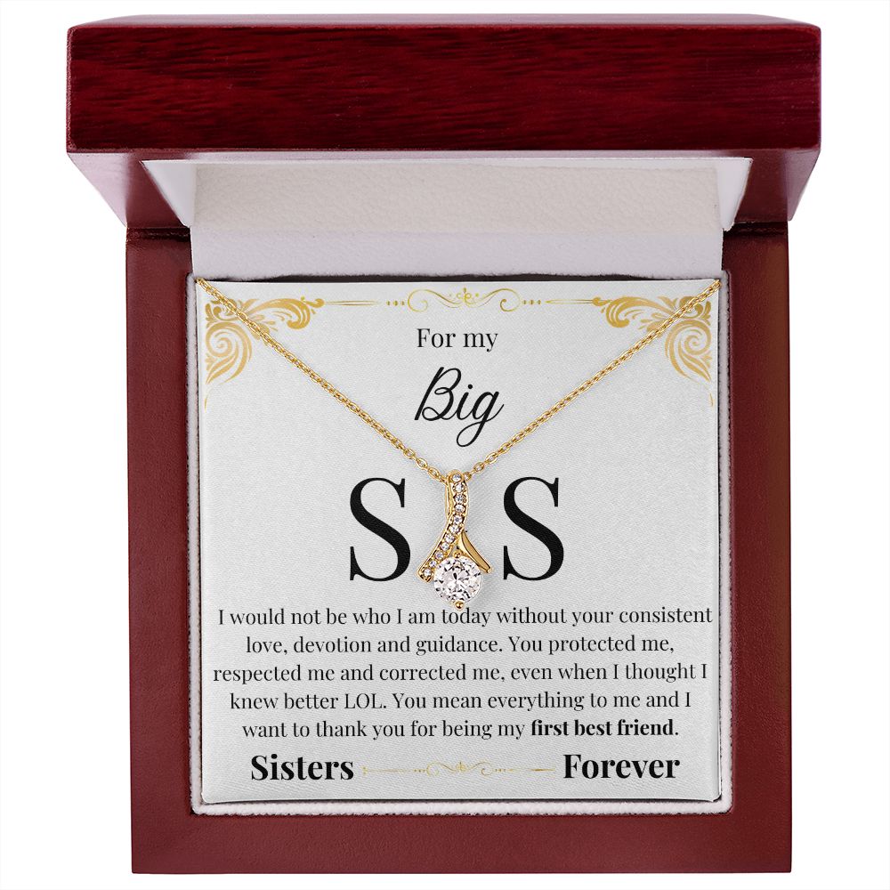 Alluring Beauty Necklace Big Sis - White message card