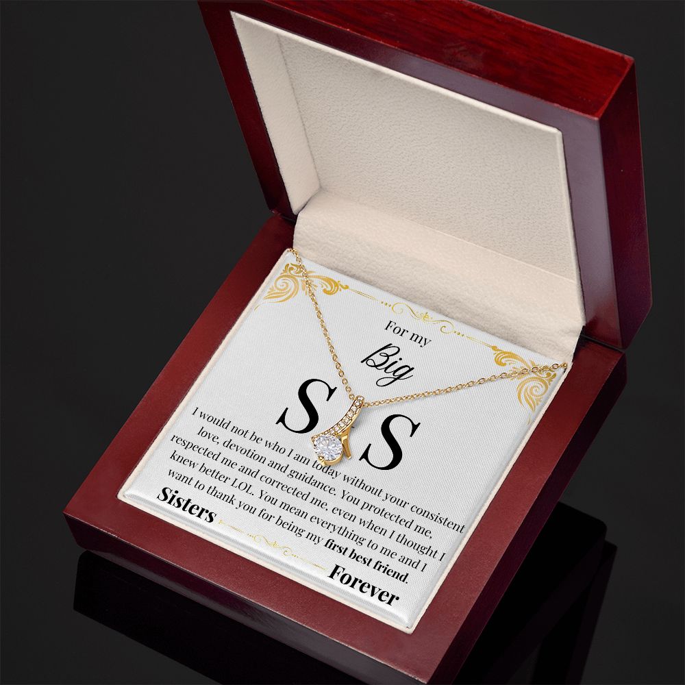 Alluring Beauty Necklace Big Sis - White message card