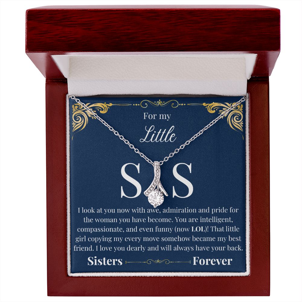 Alluring Beauty Necklace - with Little Sis Message Card (Blue)