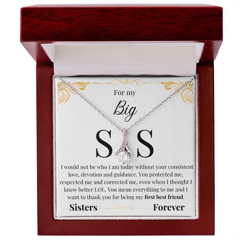 Alluring Beauty Necklace Big Sis - White message card