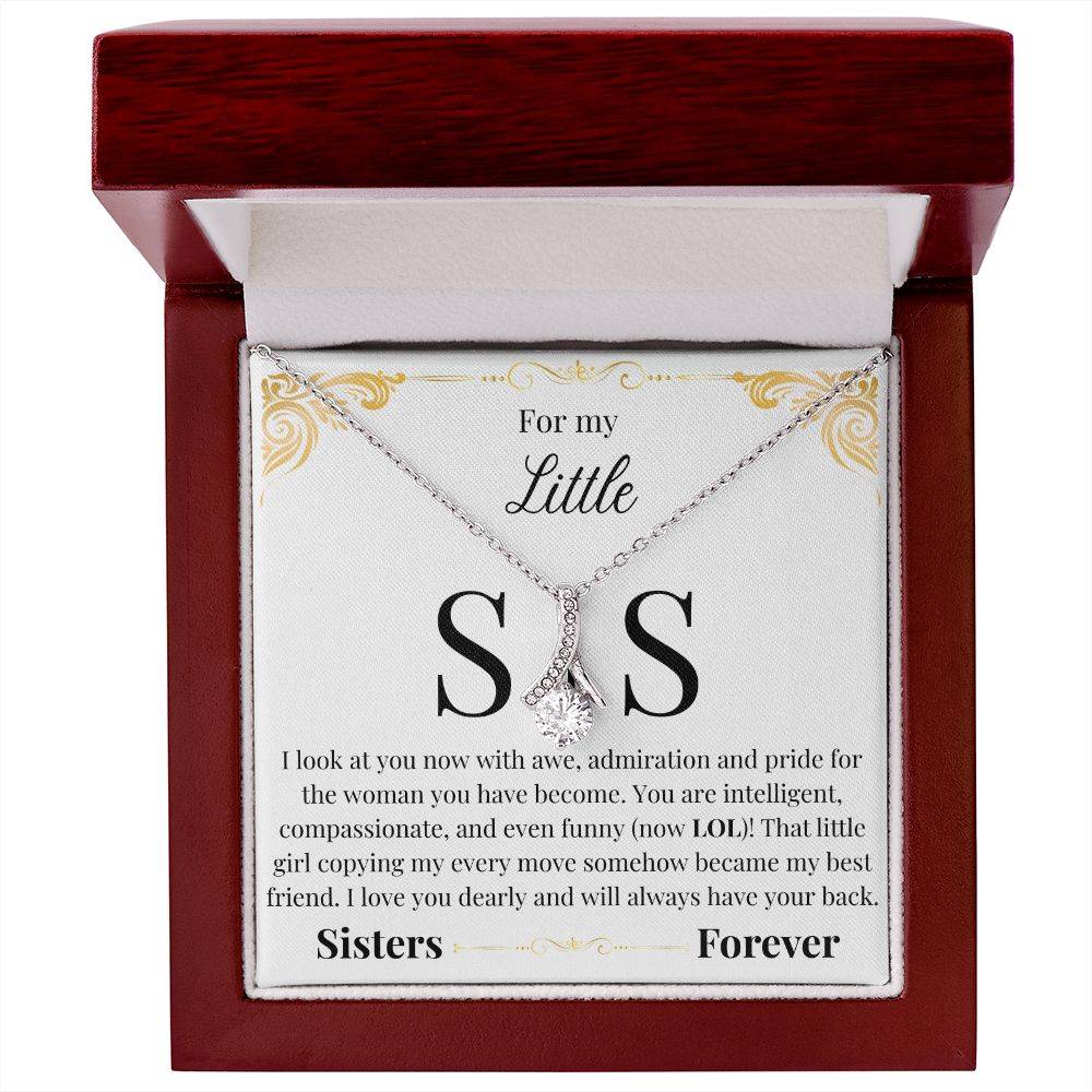 Alluring Beauty Necklace - with Little Sis Message card (White)