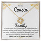 Love Knot Necklace Cousin - White message card
