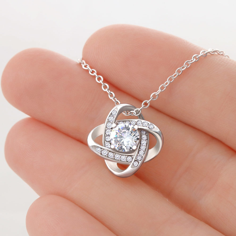cousin love knot necklace white gold close sample