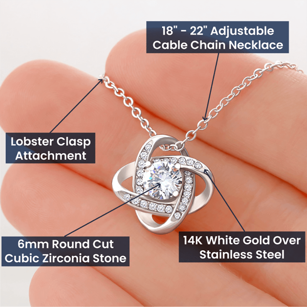 Love Knot Necklace Cousin - Black message card