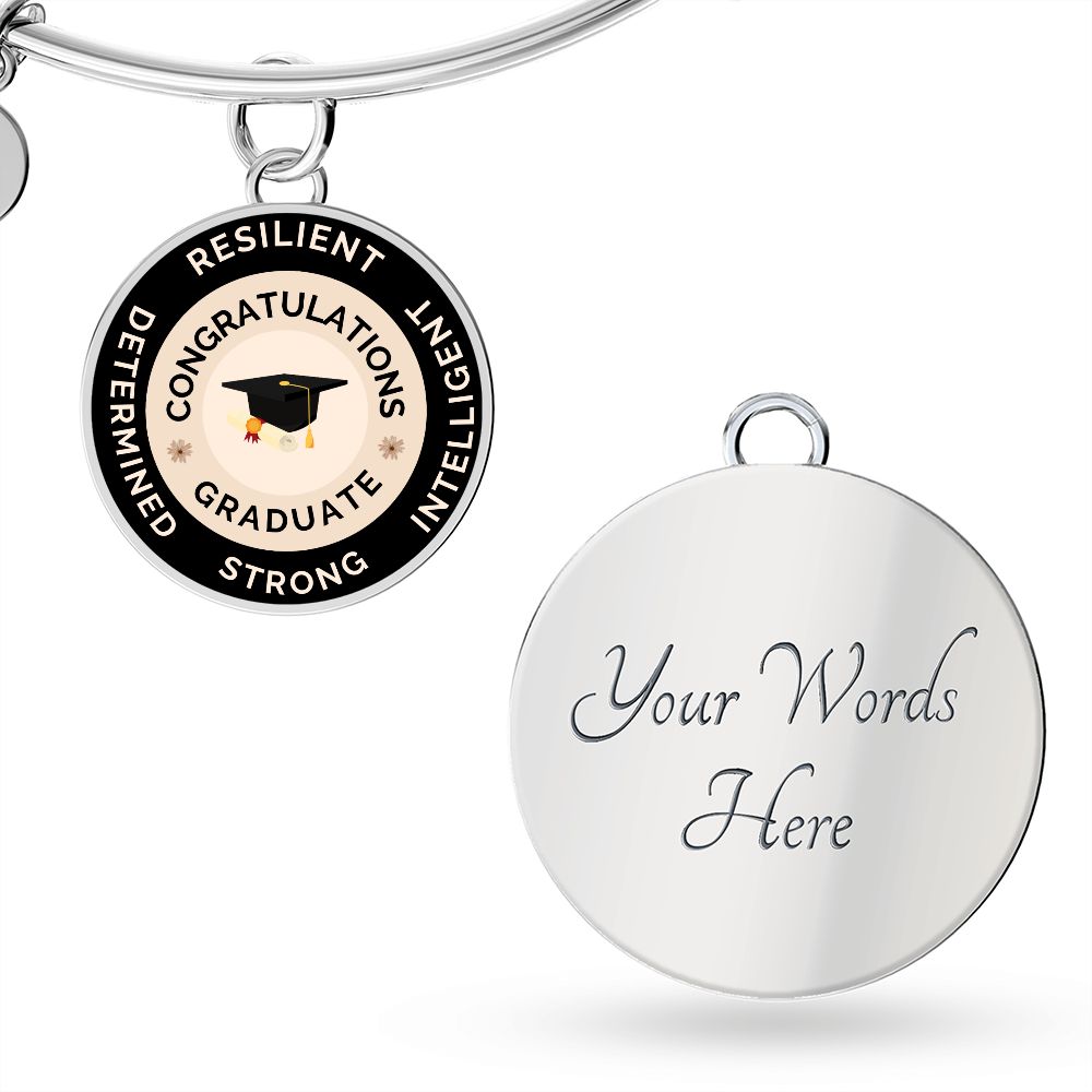 Circle Pendant Luxury Bangle Graduation Gift