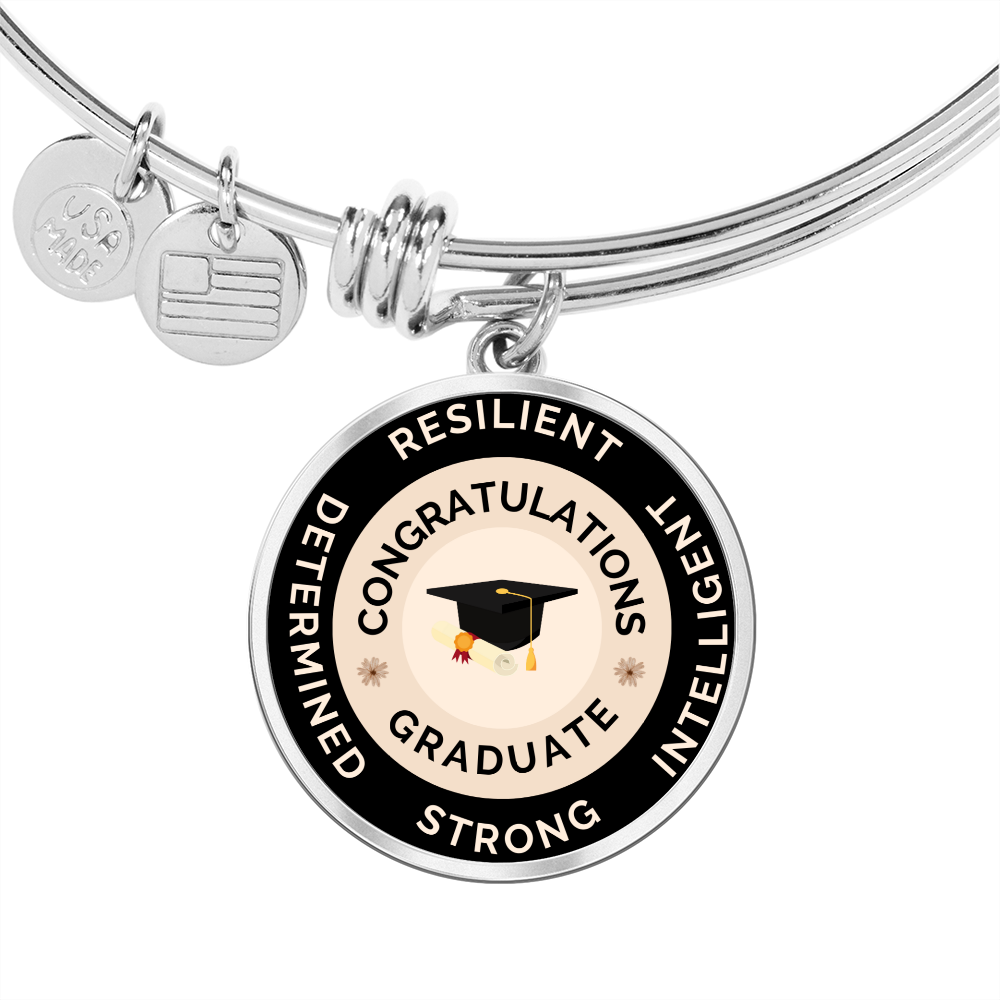 Circle Pendant Luxury Bangle Graduation Gift